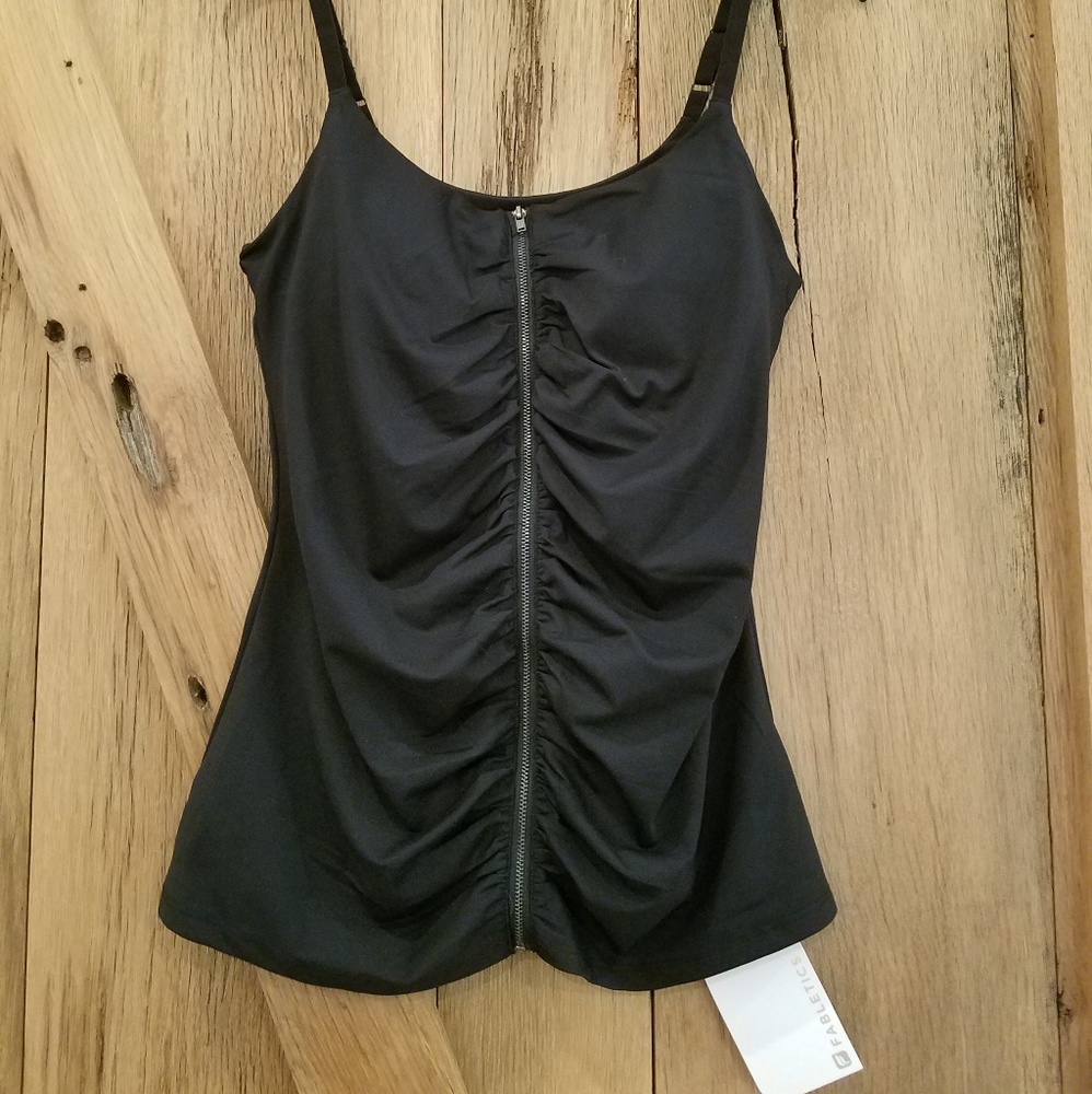 Brand New Fabletics Front Zip Shelf Bra Tank